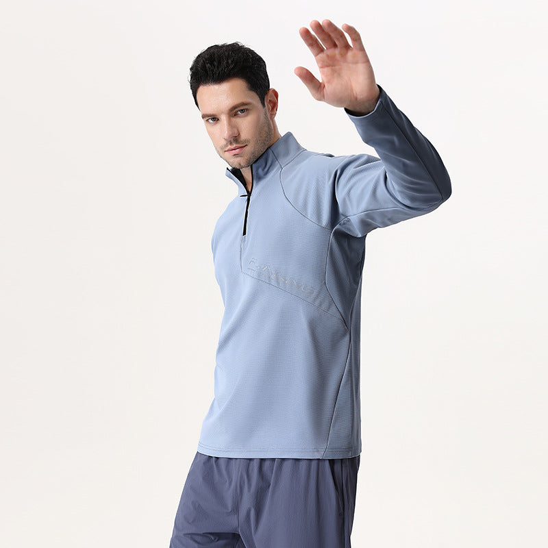 Herren Funktionsshirt Langarm Stehkragen Sportlich Modern