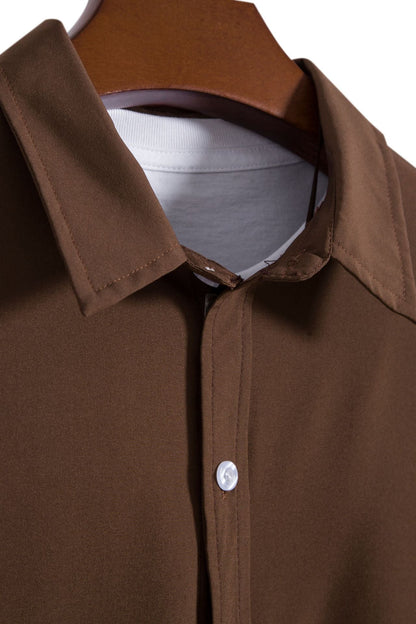 Herren Hemd Oversized Kurzarm Fein Gewebe Modern