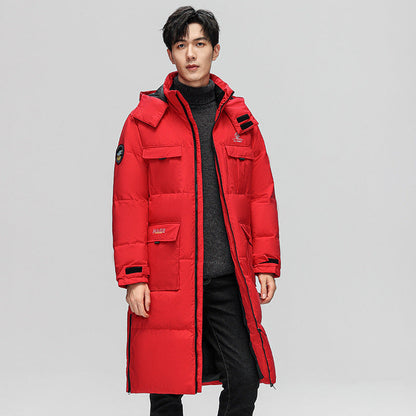 Herren Winterjacke Lang Isoliert mit Taschen