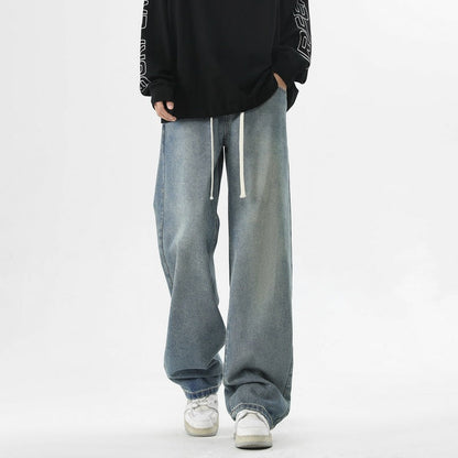 Herren Jeanshose Oversized Mit Verstellbarem Bund