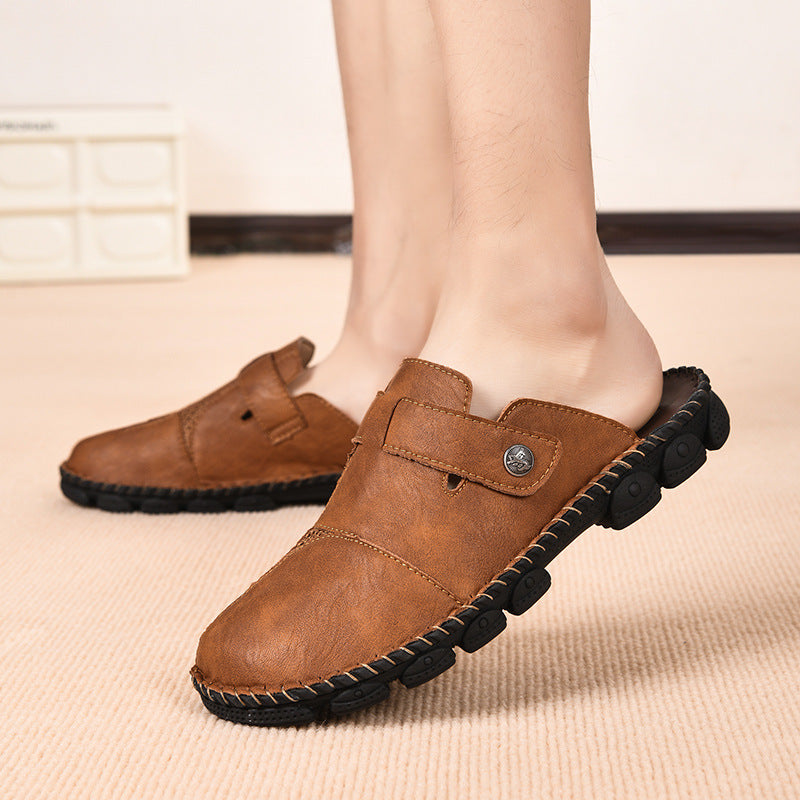 Damen Leder-Mules Komfortabel mit verstellbarem Riemen