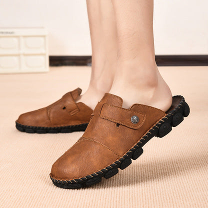 Damen Leder-Mules Komfortabel mit verstellbarem Riemen
