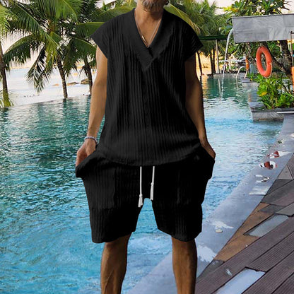 Herren Sommer-Set Kurzarm-Oberteil und Shorts Sportlich