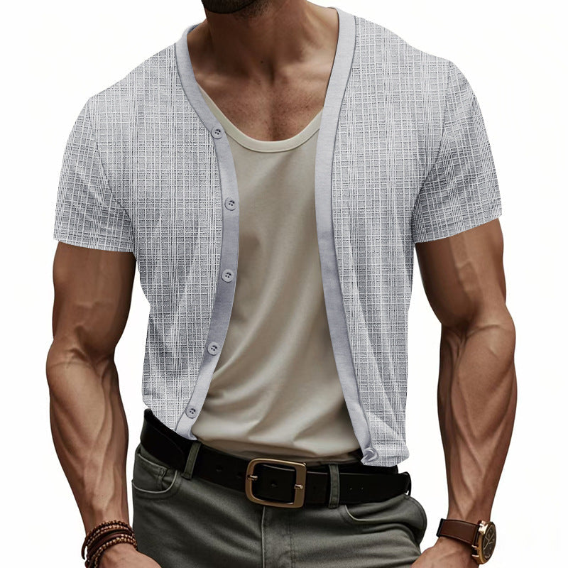 Herren Cardigan Hemd Kurzarm Modern Berlin Style