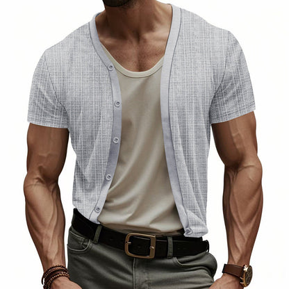 Herren Cardigan Hemd Kurzarm Modern Berlin Style