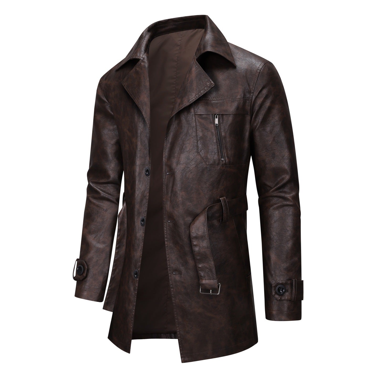 Elegante Herren Lederjacke Lederblazer Schwarz Modern
