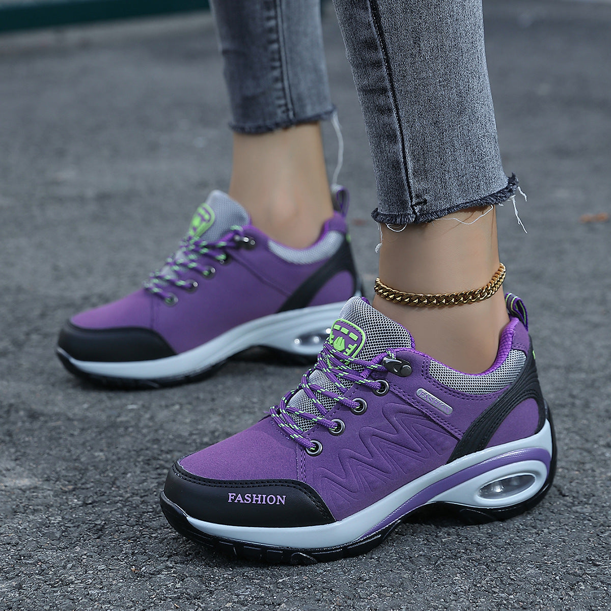 Damen Sneaker Sportlich Flexibel Luftpolsterung