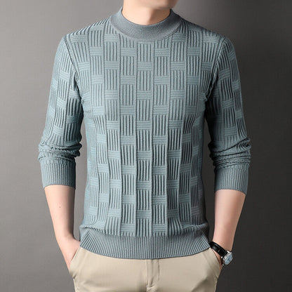 Herren Pullover Feinstrick Modernes Design Grau - BerlinGlamour