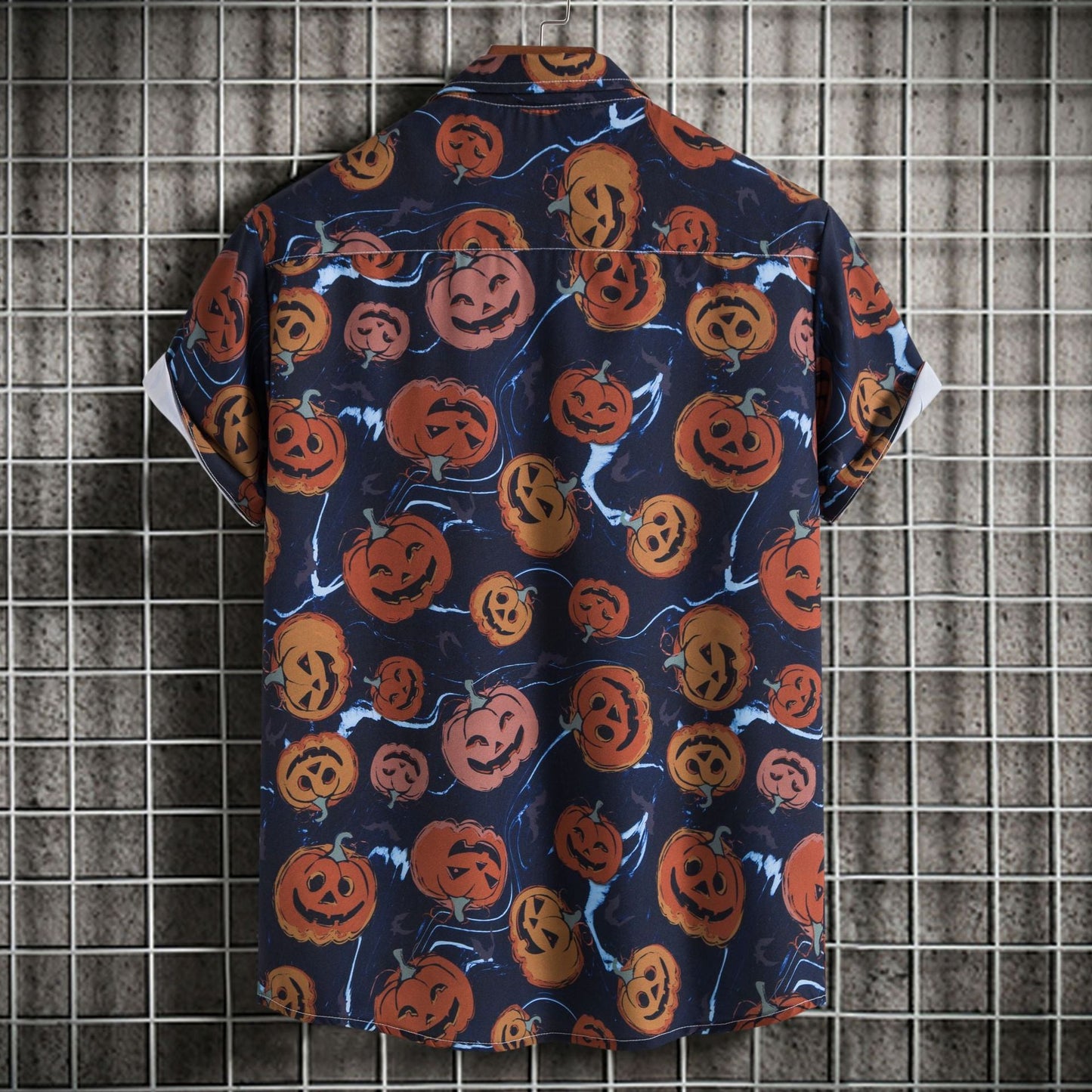 Herren Kurzarmhemd Halloween Motiv Berlin Style