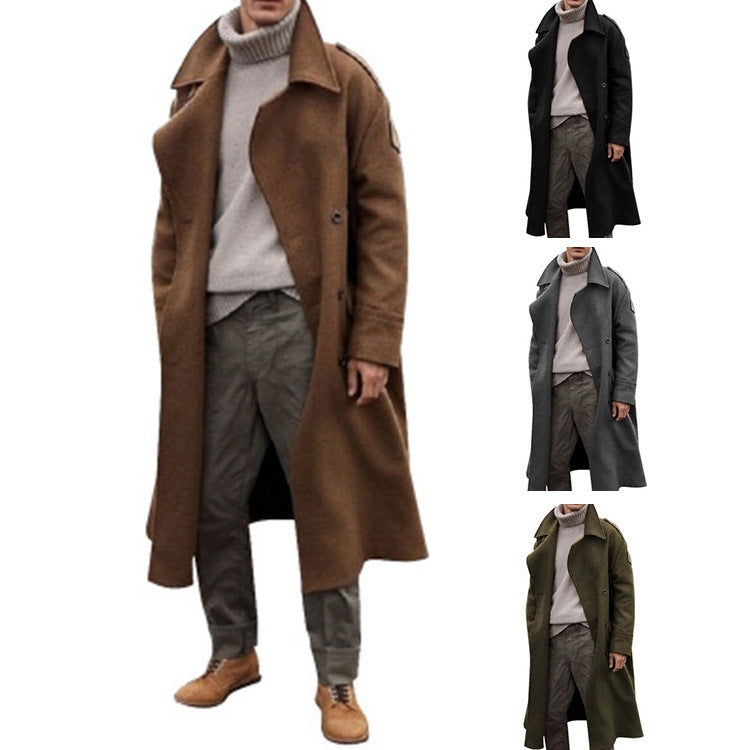 Herren Mantel Elegant Doppelter Knopfleiste Modern