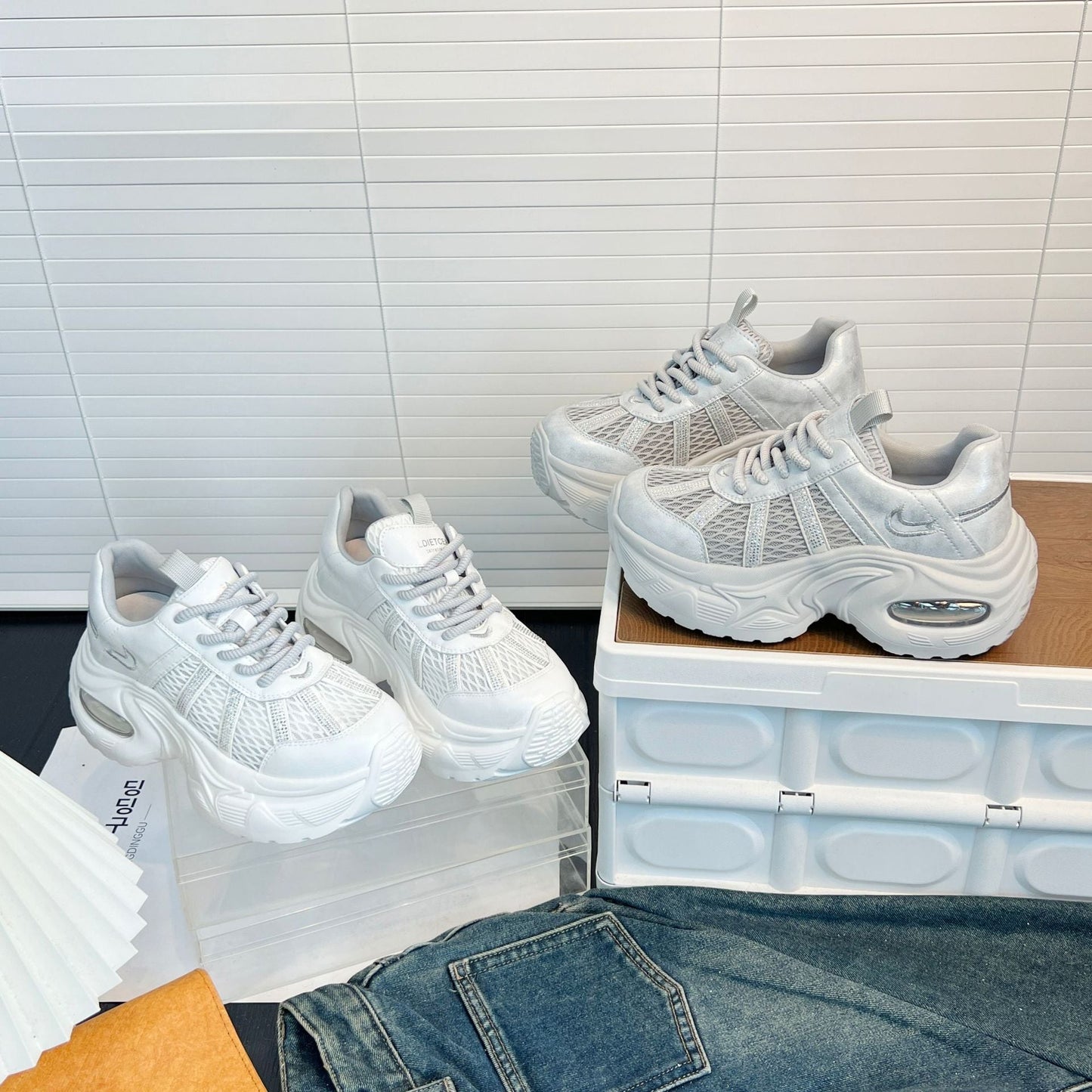 Damen Sneaker Sportlich Atmungsaktiv Trend