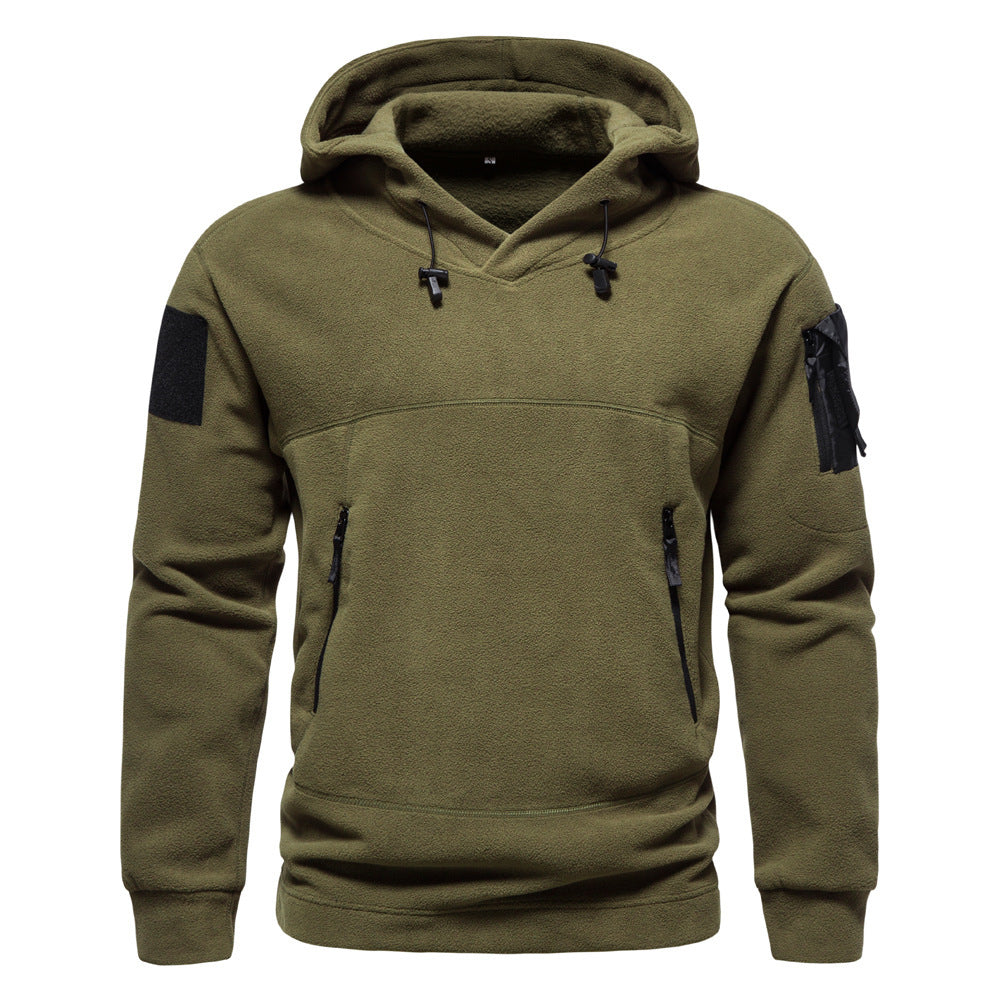 Herren Fleece Hoodie mit Reißverschlusstaschen Sportlich Modern