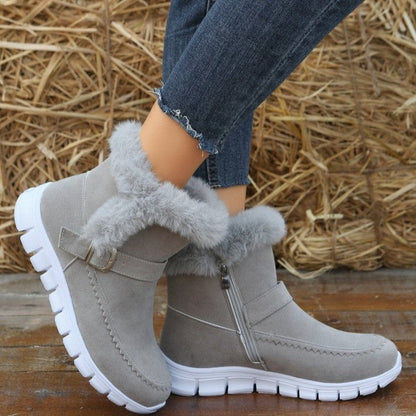 Damen Winterstiefel Warm Komfortabel mit Kunstfell