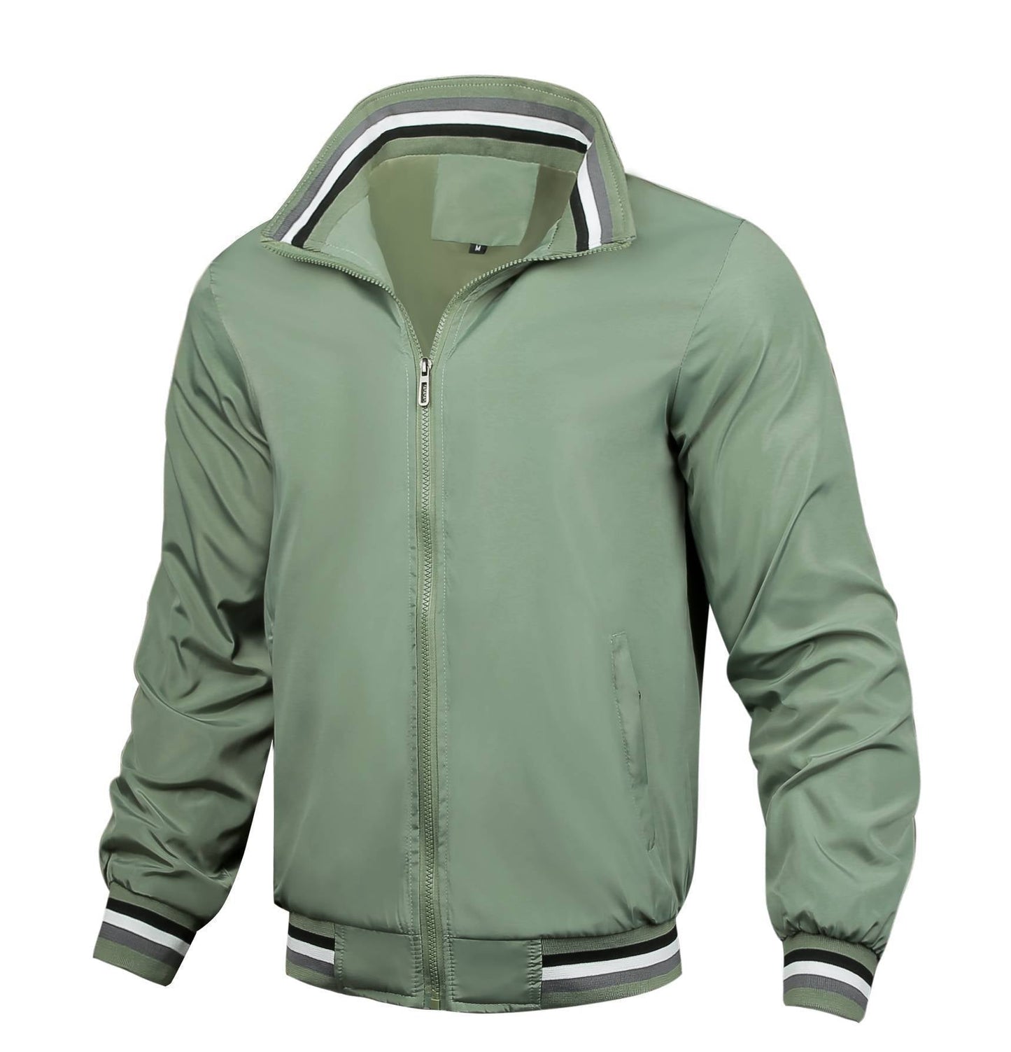 Herren Bomberjacke Sportlich Modern Mit Kontrastdetails