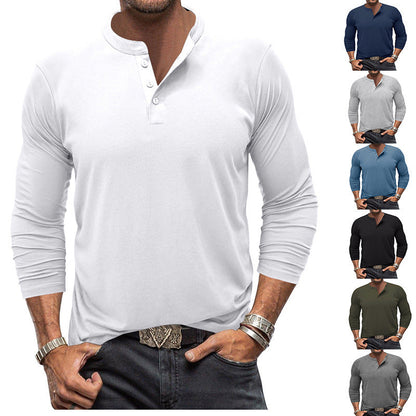 Herren Langarmshirt mit Knöpfen Modern Berlin Style - BerlinGlamour