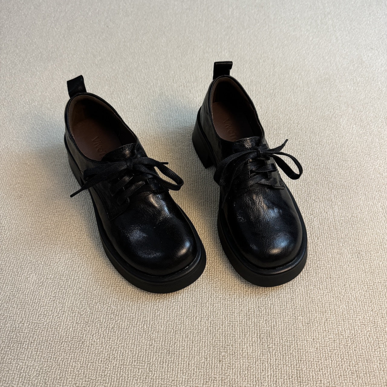 Damen Schnürschuhe Robust Plateau Elegantes Leder