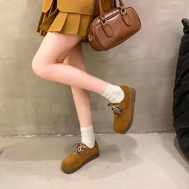 Damen Sneaker Veloursleder Bequem Schnürsenkel Modern
