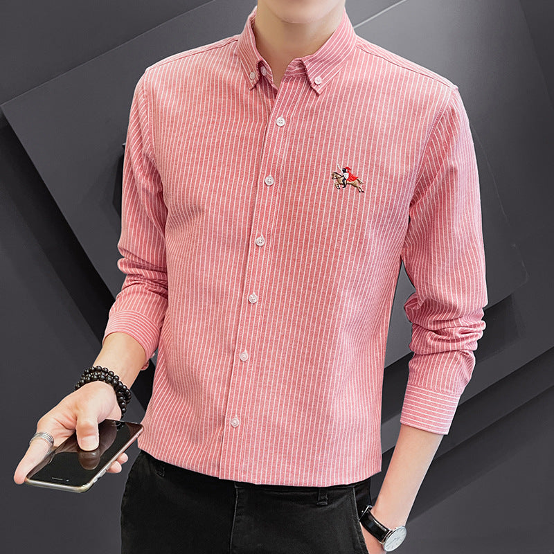 Elegantes Langarmhemd Herren mit feinen Streifen Modern