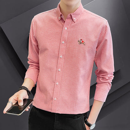 Elegantes Langarmhemd Herren mit feinen Streifen Modern
