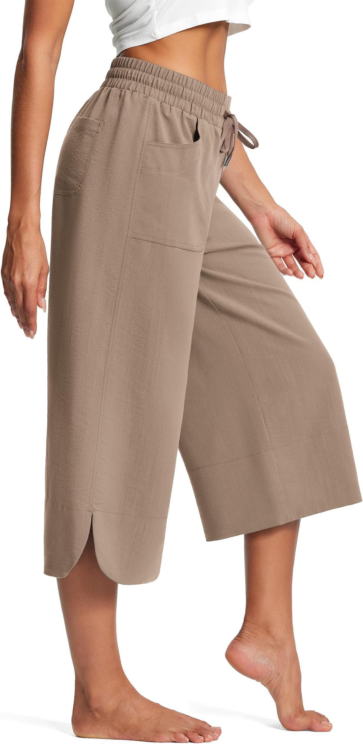 Bequeme Damen Culotte Elastisch Mit Taschen