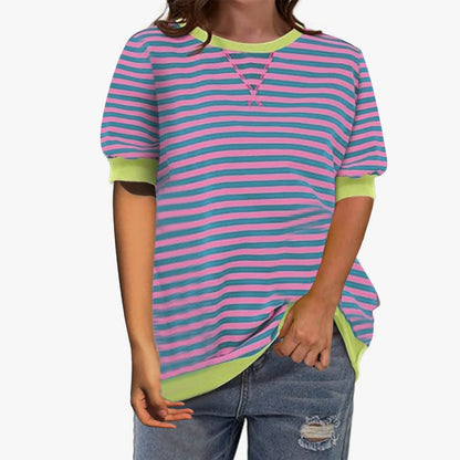 Damen Oberteil Streifenshirt Lässig Modern