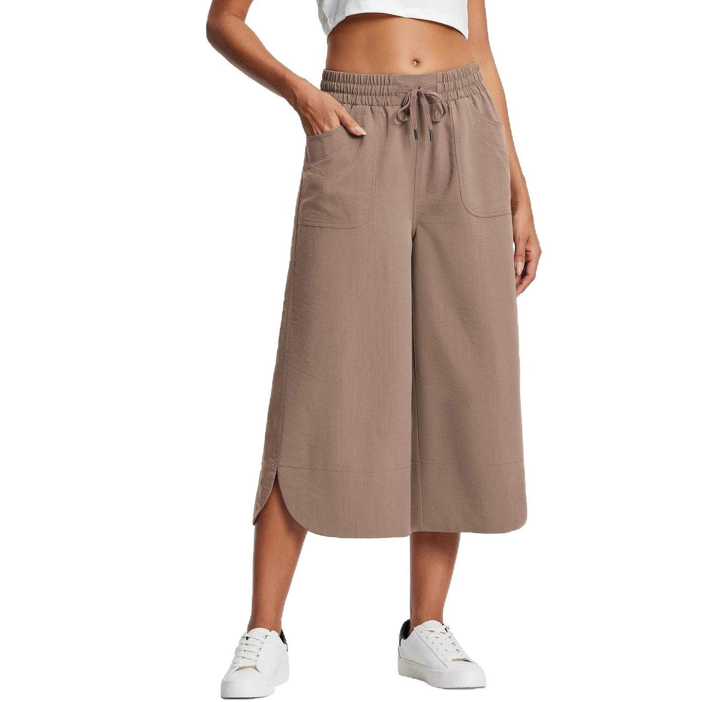 Bequeme Damen Culotte Elastisch Mit Taschen