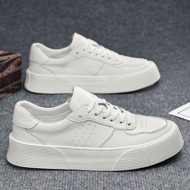 Damen Sneaker Hochwertig Leder Plattform Sohle Modisch