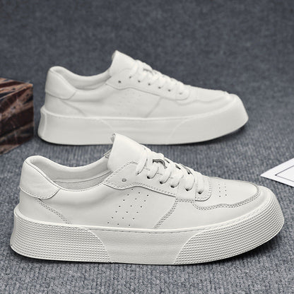 Damen Sneaker Hochwertig Leder Plattform Sohle Modisch