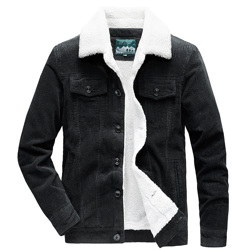 Herren Cordjacke Sherpa-Futter Warm Winter