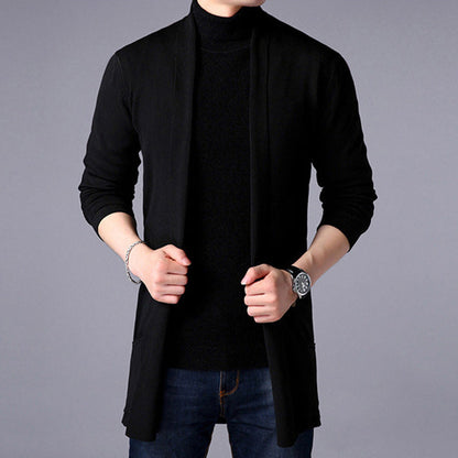 Herren Strickjacke Offener Schnitt Mit Taschen Casual