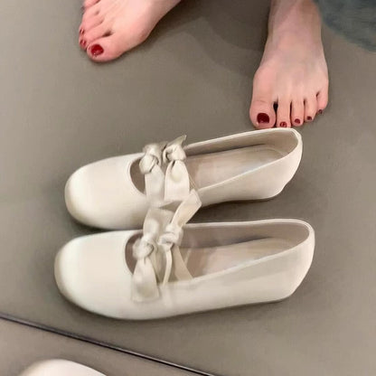Damen Ballerinas Schleife Elegant Bequem