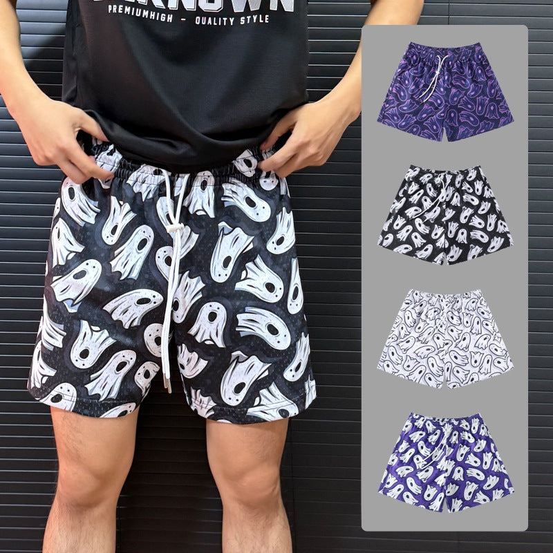 Herren Badehorts Ghost Print Schwarz Modern - BerlinGlamour
