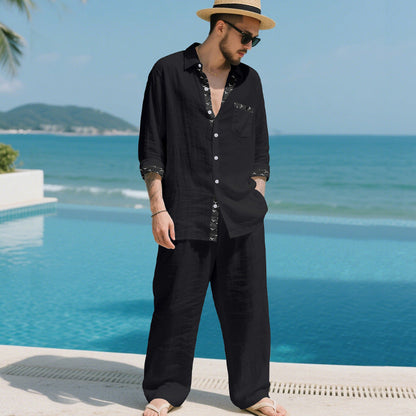 Herren Sakko Freizeit Slim Fit mit Anzugshose Modern