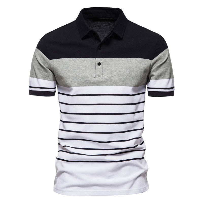 Herren Polohemd Modern Streifenmuster Komfortschnitt