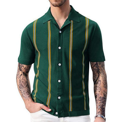 Herren Hemd Kurzarm Streifenmuster Modern Berlin Style