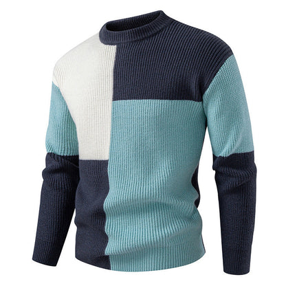 Herren Pullover Strukturoptik Modern Rundhals Farbenfroh