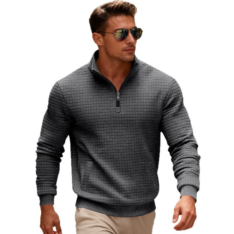 Herren Stehkragenpullover Sportlich Reißverschluss