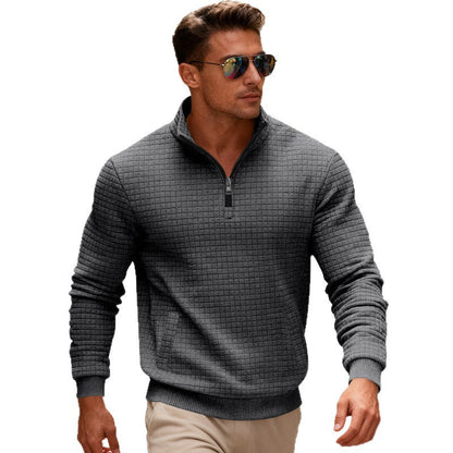 Herren Stehkragenpullover Sportlich Reißverschluss