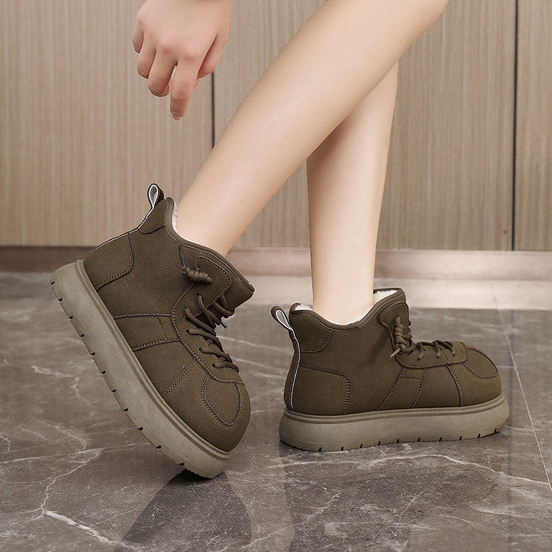 Damen Sneaker Warm Hochgeschnitten Kuschelig Innenfutter