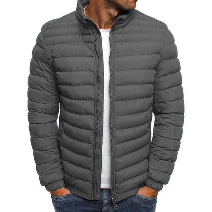 Herren Steppjacke Leicht Warm mit Hochkragen und Taschen