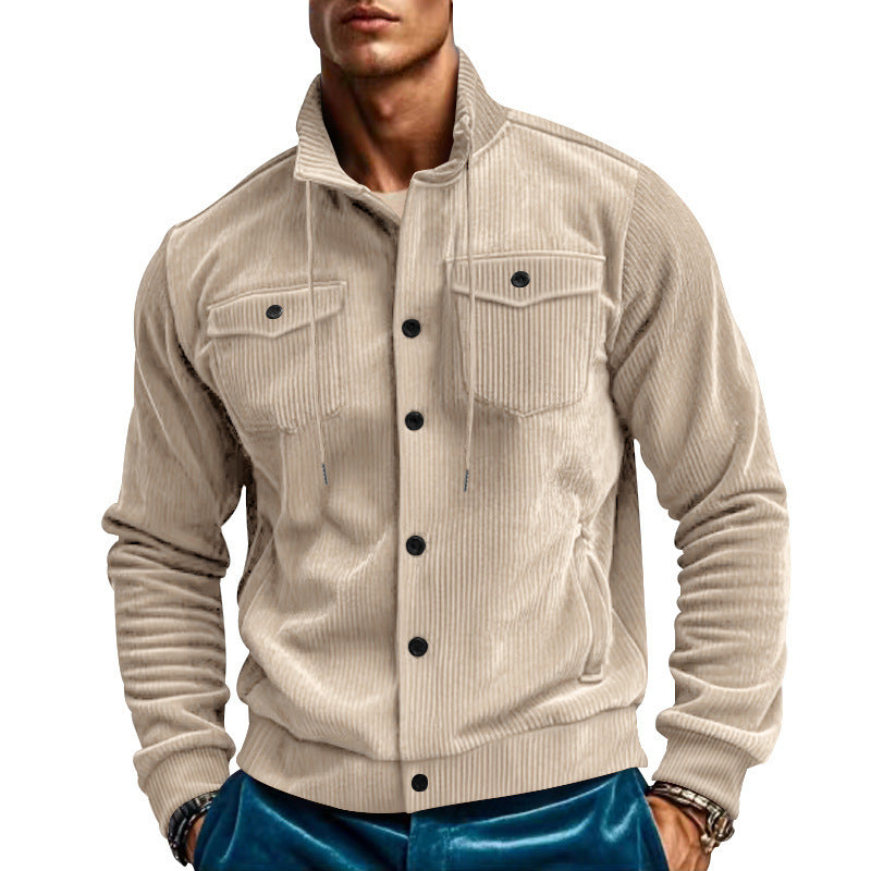 Herren Kordjacke Stylisch Verstellbar Mit Brusttaschen - BerlinGlamour