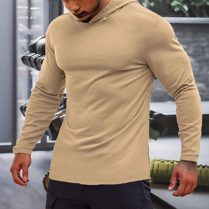 Herren Funktionsoberteil Langarm Kapuzenpullover Atmungsaktiv Sportlich - BerlinGlamour