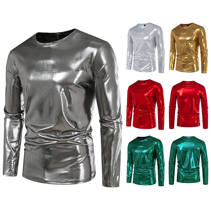 Herren Langarmshirt Glänzend Reflektierend Modern - BerlinGlamour