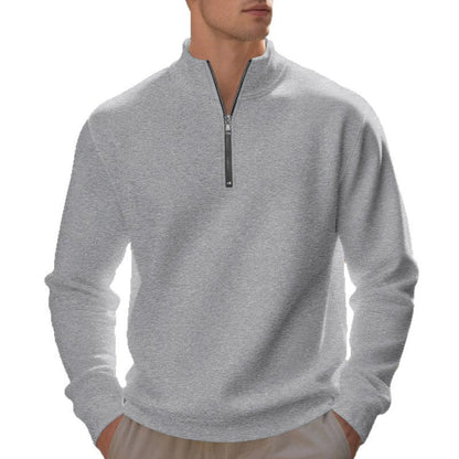 Herren Sweatshirt Sportlich Mit Stehkragen Reißverschluss Modern