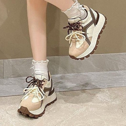 Damen Sneaker Hochplateau Sneakers Sportlich Trendy