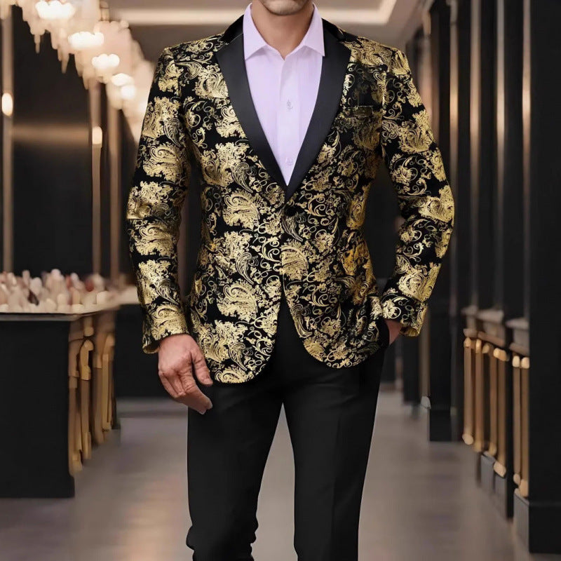 Herren Blazer Smoking Elegant Floral Design - BerlinGlamour