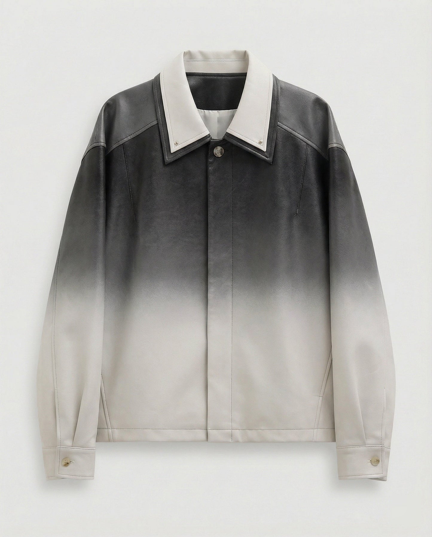 Lederjacke Herren Kastig Lederoptik Verlaufseffekt Modern