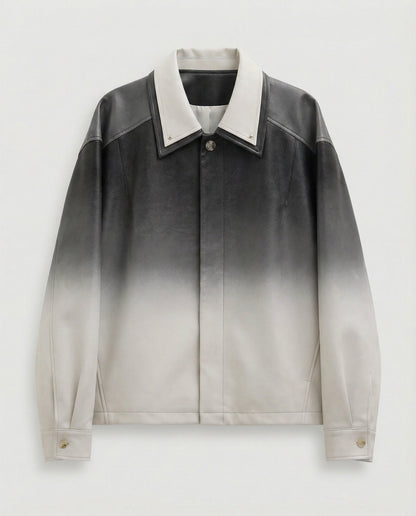 Lederjacke Herren Kastig Lederoptik Verlaufseffekt Modern
