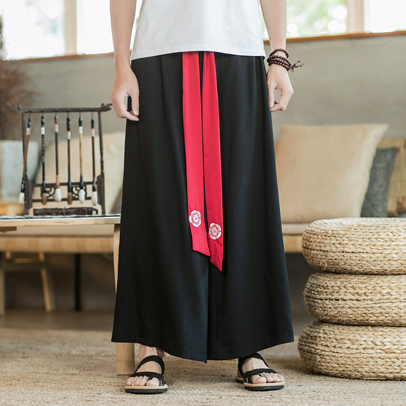Herren Palazzo-Hose Elegante Lässig Mit Gürtel