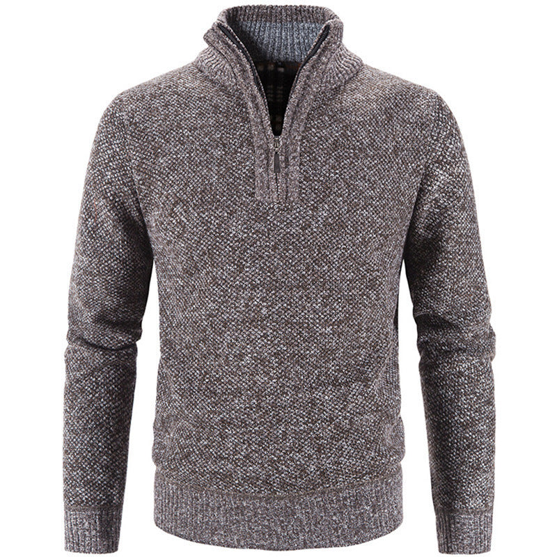 Herren Rollkragenpullover Elegante Reißverschluss Pullover Modern
